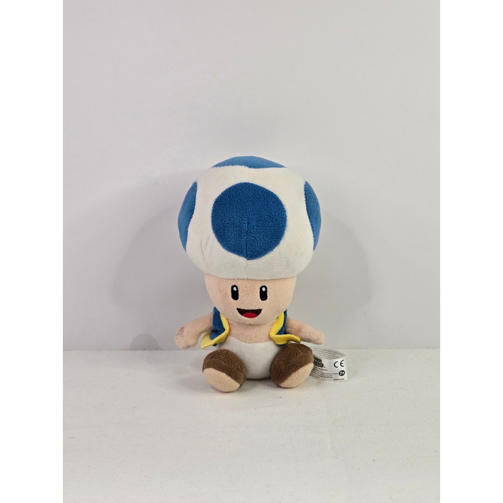 Super Mario Blue Toad Plush 7.5 Inch Little Buddy San-Ei Nintendo Soft Toy